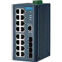 Advantech Unmanaged Industrial Switch, 16 Gigabit Ethernet Ports, 4 SFP Ports