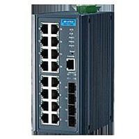 Advantech Ethernet Switch, Managed, 20 Port, 16x10/100M+4 GbE SFP, Wide Temp, EKI Series