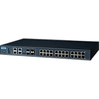 Advantech Ethernet Switch, Managed, 28 Port, 24GbE PoE+4GbE Comb, Wide Temp, EKI Series