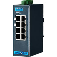 Advantech Ethernet Switch, Managed, 8 Port, Ethernet/IP, Wide Temp, 12-48VDC, EKI Series