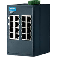 Advantech Ethernet Switch, Managed, 16 Port, Modbus/TCP, Wide Temp, 12-48 V, EKI Series