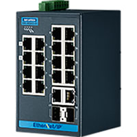 Advantech Ethernet Switch, Managed, 18 Port, Ethernet/IP, 12-48 VDC, EKI Series