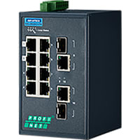 Advantech 8-port 10/100Mbps + 2-port GbE Combo PROFINET Managed Ethernet Switch, -40~75C