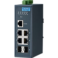 Advantech Ethernet Switch, Managed, 6 Port, 4x10/100M 2xGbE SFP, Wide Temp, EKI Series