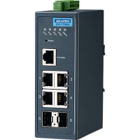 Advantech Ethernet Switch, Managed, 6 Port, 4xGbE+2 GbE SFP, Wide Temp, EKI Series