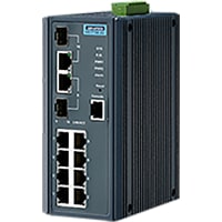 Advantech 8-port 10/100M + 2 GbE Combo Full L2 Managed Ethernet Switch, -40~75C