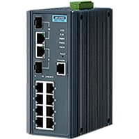 Advantech 8-port GbE + 2 GbE Combo Full L2 Managed Ethernet Switch, -40~75C