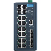 Advantech 8-port GbE + 4 GbE SFP + 4 GbE Combo Full L2 Managed Ethernet Switch, -40~75C