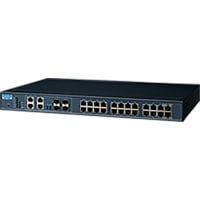 Advantech Ethernet Switch, Managed, 28 Port, 24 GbE+4GbE Combo, 12-48 V, EKI Series