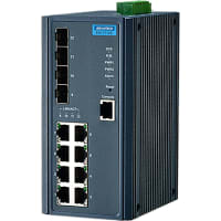 Advantech Managed 12 Port Ethernet Switch, 8xRJ45 4xSFP, Wide Temp, adesw, EKI Series