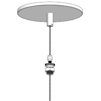 Day-Brite CFI by Signify Adjustable 48in Cable hanger Kit w/White Straight 18/3 Cord (Single)