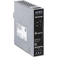 Delta Electronics Power Supply, 24V, 120W, DIN Rail, 4.87L, 1.18W, 4.6H, LYTEII Series