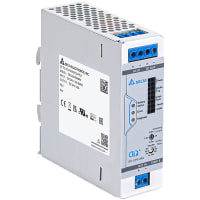 Delta Electronics Power Supply, 24V, 20A, DIN Rail, DC UPS, 4.88Lx1.97Wx4.61H, CliQ M Series