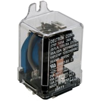 Deltrol Controls General Purpose Power Relay, DPDT, 35A, 120VAC, QC Tab Terminal, 270/275 Series