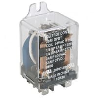 Deltrol Controls Industrial 120VAC DPDT Relay, 15A at 120VAC/28VDC, 8 Pin, QC Tabs, 260 Series