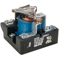 Deltrol Controls Relay, Power Heavy Duty, 900(2C), DPDT, 30A, 24VDC, Screw Type, Open Cover