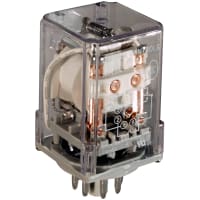 Deltrol Controls Relay;General Purpose;105;DPDT;10A;12VDC;Octal Plug;8, 11 Pin;Plain Cover