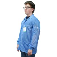 Desco Smock;Jacket;3 Pockets;Collar and Conductive Cuff;Blue;X Large;4mm Snap