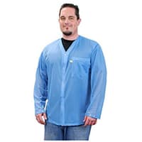 Desco SMOCK, TRUSTAT, JACKET, SNAPS, BLUE, MEDIUM