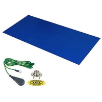 Desco DUAL LAYER RUBBER MAT, DARK BLUE 0.060''x36''x72'', W/GRND