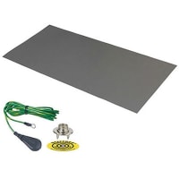 Desco DUAL LAYER RUBBER MAT, GREY, 0.060''x24''x48'', W/GRND