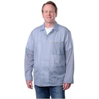 Desco Smock;StatShield; Jacket with Snaps;Grey;Small; 34-36 In.;34 In.Sleeve