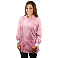 Desco Smock;StatShield; Jacket with Cuffs;Pink;X-Small;30-32 In.;33 3/4 In.Sleeve