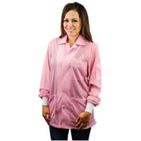 Desco Smock;StatShield; Jacket with Cuffs;Pink;Large;42-44 In.;35 In.Sleeve