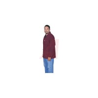 Desco Smock;Jacket;3 Pockets;Collar and Conductive Cuff;Burgundy;Medium;4mm Snap