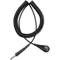 Desco ESD Grounding Cable, 6' (1.83 m), 4mm Stud Closure, 1 Megaohm, Economy Series