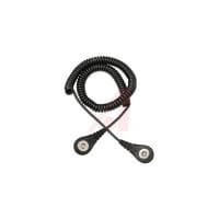 Desco Coiled Cord; Mag Snap; Mag Ground; Adj Elastic; Onyx; 12 ft.