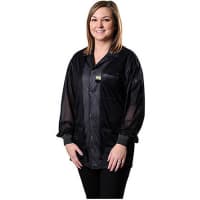 Desco Smock;Jacket;3 Pockets;Collar and Conductive Cuff;Black;Large;4mm Snap