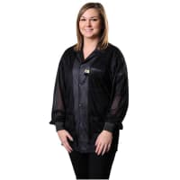 Desco Black XS Womens Anti-Static, Conductive, Dissipative Reusable ESD Lab Coat