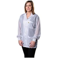 Desco White XL Womens Anti-Static, Conductive, Dissipative Reusable ESD Lab Coat