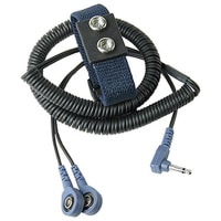 Desco WRIST STRAP, DUAL, WOVEN ADJ, 7MM F SNAPS, RT ANG 6FT CORD