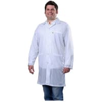 Desco White M Mens Anti-Static, Conductive, Dissipative Reusable ESD Lab Coat