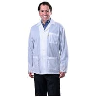 Desco White M Mens Anti-Static, Conductive, Dissipative Reusable ESD Lab Coat