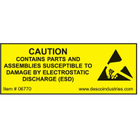 Desco LABEL, EQUIPMENT CONTAINING ESDS 3/4INX2IN, ROLL OF 500