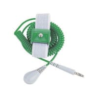 Desco Wrist Strap, Emerald, 6 ft., Elastic, UL Listed