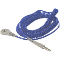 Desco Wrist Strap, Sapphire, 10 ft., Elastic, UL Listed