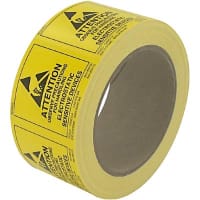 Desco Label, 3 in., Reusable, Yellow with Black Printing, 2 x 2 in.