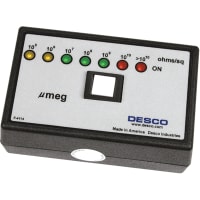 Desco Meter, Ohm, Pocket Megohmmeter, 10^10 Ohms, 9 V, ANSI/ESD S20.20, 