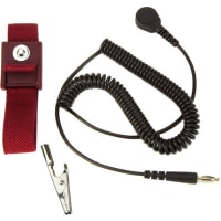 Desco WRIST STRAP, B GRADE, MAROON, 4 MM SNAP, 6' CORD