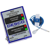 Desco Mini Monitor, Blue, w/ Jewel Wrist Strap, North American Power Adapter, 2.8x2.1x0.9"