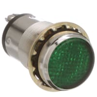 Dialight Panel Mount Indicator Green LED 1" Threaded 24 VDC Screw 556 Series