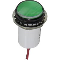 Dialight Panel Mount Indicator Green LED 0.688" Threaded 12 VDC Leads 557 Series