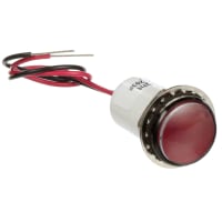 Dialight Panel Mount Indicator Red LED 0.688" Threaded 24 VDC Leads 557 Series