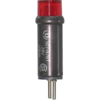 Dialight Indicator, Pnl Mnt, LED, Mnt-Sz 1.188", Cartridge, Red, 28V, Screw