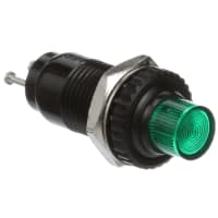 Dialight Panel Mount Indicator Green Neon 0.375" Threaded Fresnel 28VDC 249 Series