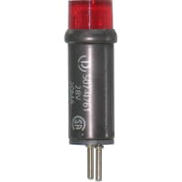 Dialight Indicator, Pnl Mnt, LED, Mnt-Sz 1.188", Cartridge, Red, 14V, Screw